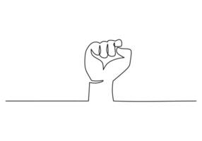 Protest Fist Continuous Line vector