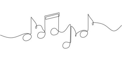 Music Note Single Line Drawing vector