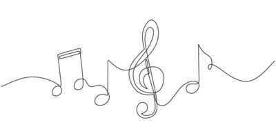 Continuous Line Music Note vector