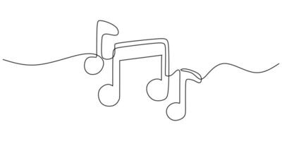 Hand Drawn Music Note Single Line vector