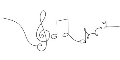 One line drawing abstract music note minimalism illustration. vector