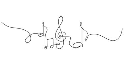 One line drawing abstract music note. Line art hand drawn scribble hand drawn doodle sketch minimalism illustration. vector