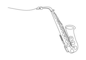 Continuous Line Saxophone vector