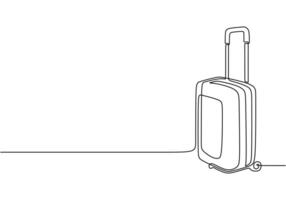 Suitcase One Line Drawing vector