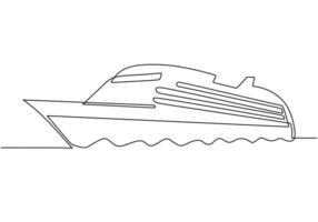 Cruise Ship One Line vector