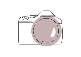 DSLR Photo Camera Line vector