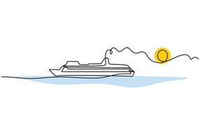 Cruise One Line Drawing vector