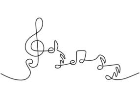 Sketch Music Note Outline vector