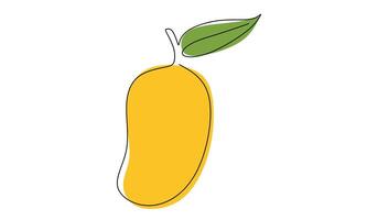 Continuous Line Mango Fruit vector