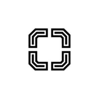 Abstract Geometric Black and White Square vector