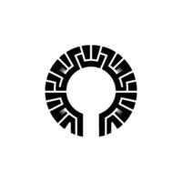 Abstract Geometric Circular in Black and White vector
