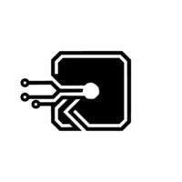 Minimalist Circuit Board Black White Tech , Modern vector
