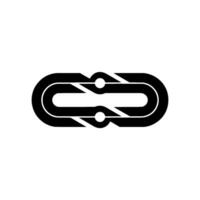 Abstract Connection Symbol in Black and White Modern, Minimalist vector