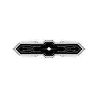 Futuristic Tech Interface Element Geometric Circuit Board With Glowing Center vector