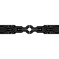 Futuristic Tech Circuitry With Glowing Central Hub. Abstract . vector
