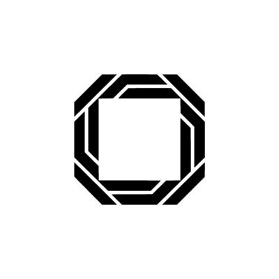 Geometric Black White Abstract Square Octagon