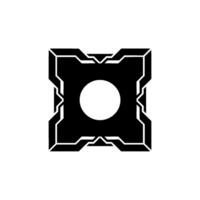 Geometric Black White Tech Square Frame With Circle Center vector