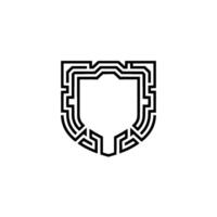 Minimalist Shield Modern Security and Protection Concept vector