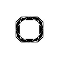 Geometric Black Octagon With Square Core, Minimalist , Modern vector