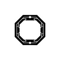 Futuristic Octagon Frame Minimalist Geometric , Technology Concept vector