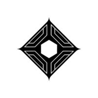 Geometric Black Diamond , Minimalist on White Background vector