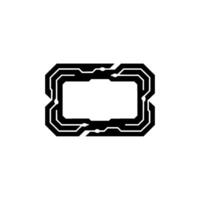 Futuristic Circuitry Frame With Glow Effect on White Background vector