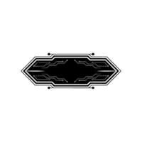 Futuristic Black Circuit Board Element on White Backdrop vector