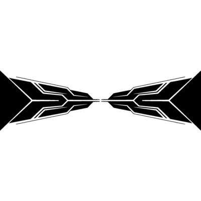 Abstract Geometric Bowtie Minimalist Black White