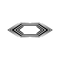 Geometric Hexagon Abstract Black White Shape on White Background vector