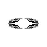 Abstract Tech Circuitry Element, Minimalist Black White vector