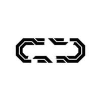 Futuristic Geometric Black and White Abstract Shape on White Background vector