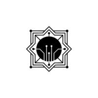 Tech Circuitry Emblem Modern on White Background vector
