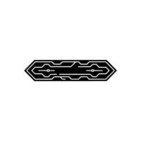 Futuristic Tech Circuit Board Element on White vector