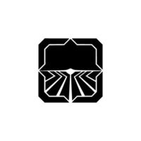 Abstract Geometric Emblem With Light Burst, Minimalist vector