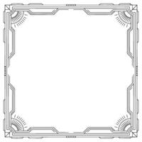Art Deco Style Frame With Empty Center, Geometric vector