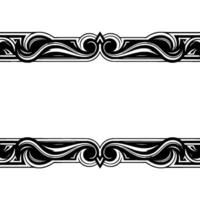 Silver and Black Ornamental Border With Scrollwork on Gradient Background vector
