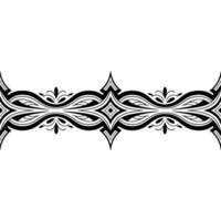 Elegant Black White Ornamental Border , Seamless Repeat Pattern vector