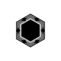 Geometric Hexagon Minimalist Abstract , Modern Black White vector