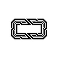 Geometric Interlocking Frame Minimalist Black White vector