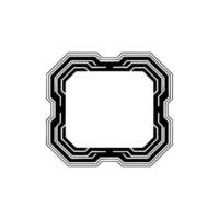 Futuristic Tech Frame Black Geometric Border on Light Background vector