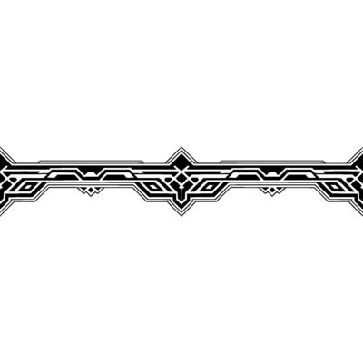 Geometric Ornament Black Line Art on White Background