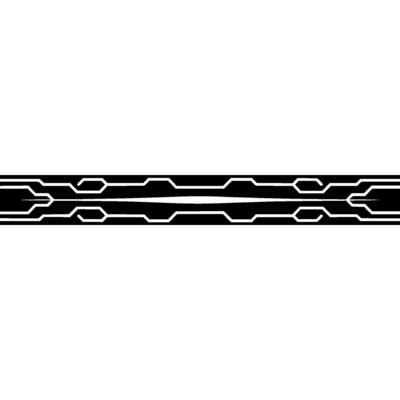 Minimalist Tech Circuitry Band on White, Abstract Element