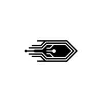Futuristic Tech Circuit Board Arrow With Glowing Core vector