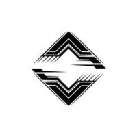 Abstract Geometric Symmetry , Modern Black White vector