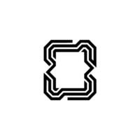 Geometric Abstract With Border, Minimalist, Clean, Technology vector