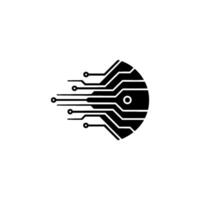 Abstract Circuit Board Black White, Minimalist Tech vector