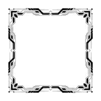 Tech Frame Futuristic Border for Digital , Illustration, Black and White vector