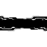 Tech Abstract Banner Black Bar, Lines, Glow Elements, White Background vector
