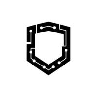 Cyber Security Shield Circuit Board Protection vector