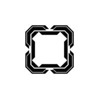 Geometric Black Frame , Modern Abstract Border vector